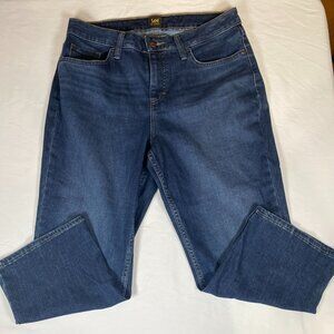 Lee Mid Rise Denim Capri Jeans Women's 12 Blue Cotton Blend